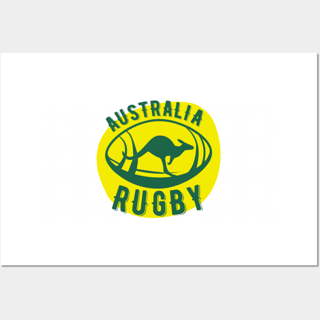 Australia Rugby - Straya Wallaby Rugby Gift for Rugby lovers who adore Australia. Wall Art by yassinebd